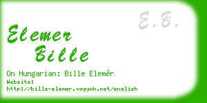 elemer bille business card